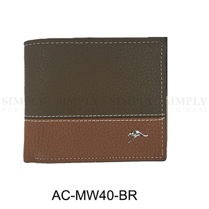 Australian Souvenirs Mens Brown Genuine Leather Bifold Card Holder Aussie Gift - Simply Homeware