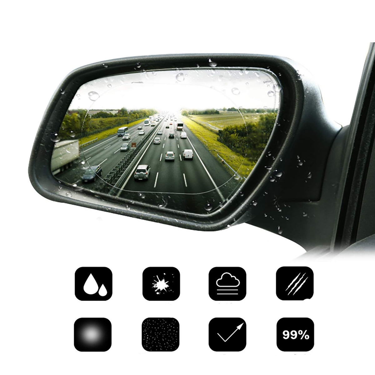 2 Kartech Car Side Mirror Film Waterproof Anti Fog Window